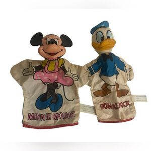 Vintage 1960’s Walt Disney Minnie Mouse & Donald Duck Hand Puppets Rare